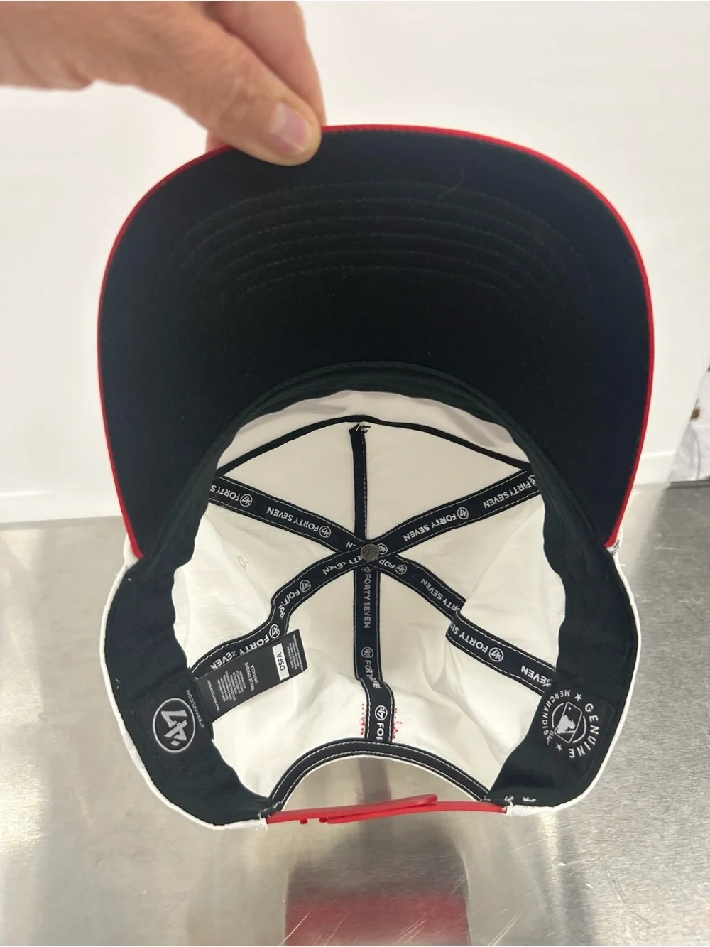 Los Angeles Men’s MLB Angels '47 White Chamberlain Hitch Adjustable Hat OSFA
